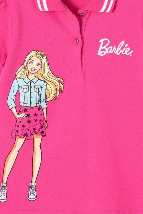 Card slide image -  CAMISETA TIPO POLO DE BARBIE FUCSIA PARA NIÑA