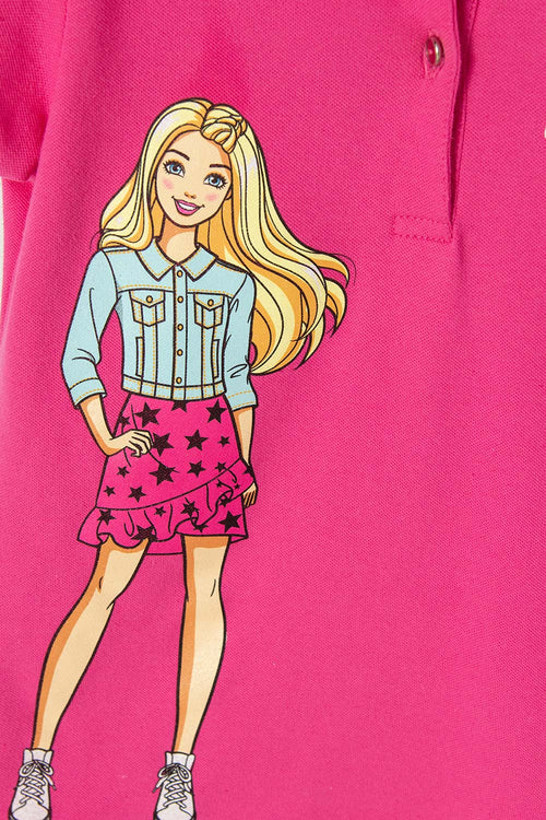 Card slide image -  CAMISETA TIPO POLO DE BARBIE FUCSIA PARA NIÑA