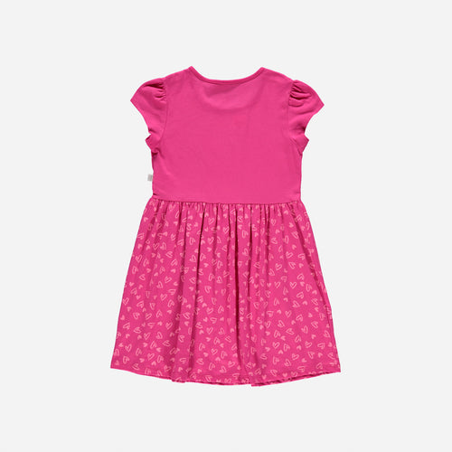 VESTIDO DE BARBIE MANGA CORTA FUCSIA PARA NIÑA