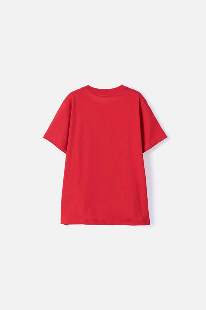 CAMISETA DE SONIC MANGA CORTA ROJA PARA NIÑO