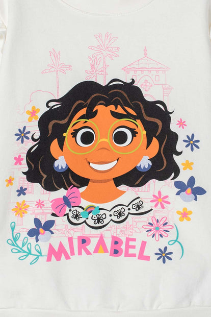 BUZO DE ENCANTO CON CUELLO REDONDO BLANCO PARA NIÑA