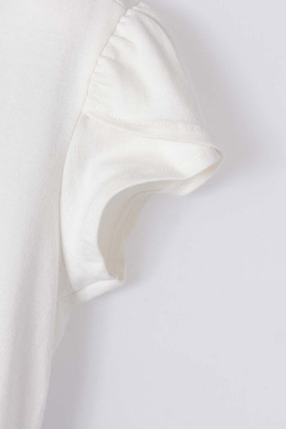 VESTIDO DE MINNIE MOUSE MANGA CORTA BLANCO PARA NIÑA