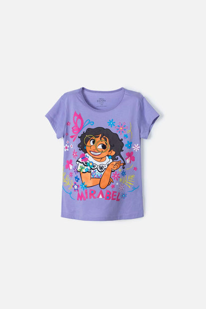 CAMISETA DE ENCANTO MANGA CORTA LILA PARA NIÑA