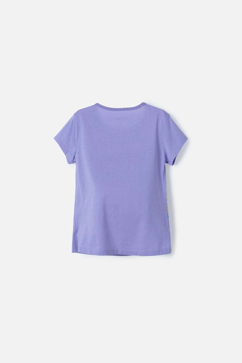 CAMISETA DE ENCANTO MANGA CORTA LILA PARA NIÑA