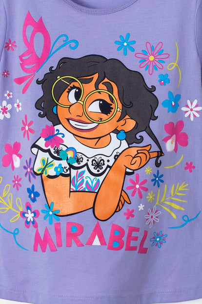 CAMISETA DE ENCANTO MANGA CORTA LILA PARA NIÑA