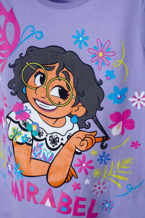 CAMISETA DE ENCANTO MANGA CORTA LILA PARA NIÑA