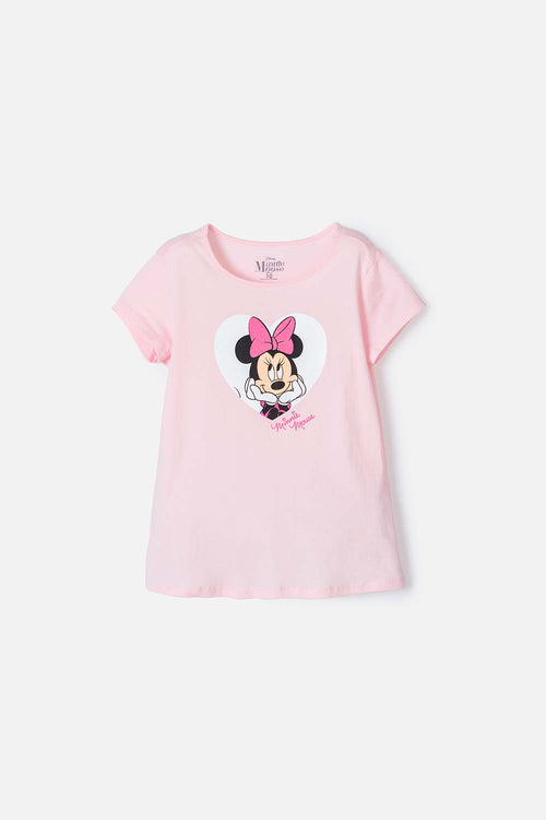 Card slide image -  CAMISETA DE MINNIE MOUSE MANGA CORTA ROSADA PARA NIÑA