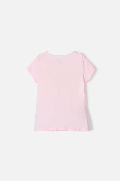 CAMISETA DE MINNIE MOUSE MANGA CORTA ROSADA PARA NIÑA