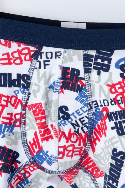 PACK X2 BOXER DE SPIDER-MAN AZUL Y BLANCO PARA NIÑO