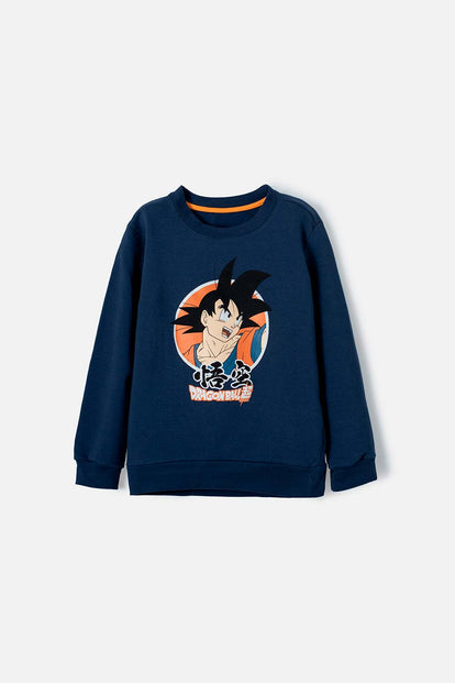 BUZO DE DRAGON BALL Z CERRADO AZUL OSCURO PARA NIÑO