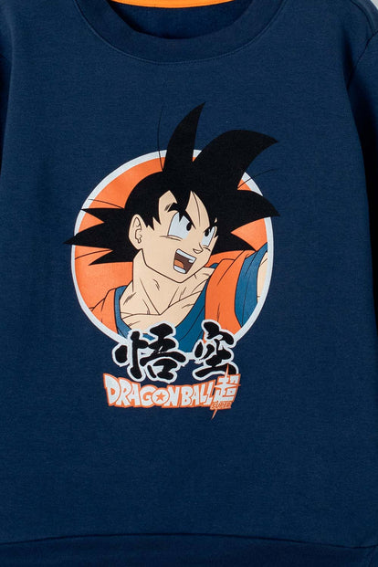 BUZO DE DRAGON BALL Z CERRADO AZUL OSCURO PARA NIÑO