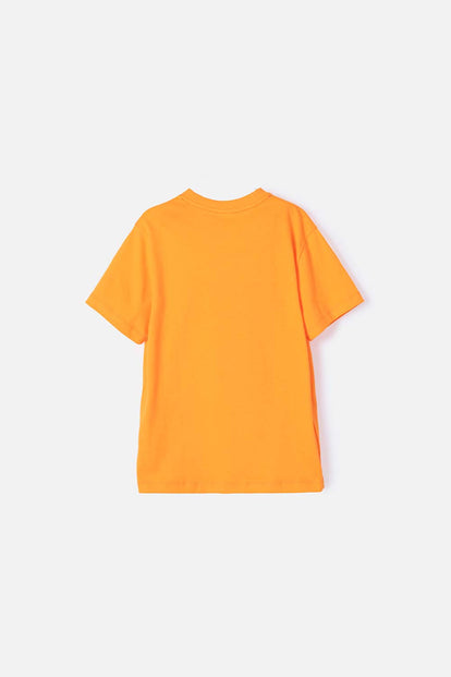 CAMISETA DE DRAGON BALL MANGA CORTA NARANJA PARA NIÑO