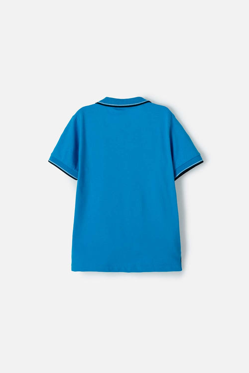Card slide image -  CAMISETA TIPO POLO DE SONIC AZUL CON BOTONES PARA NIÑO