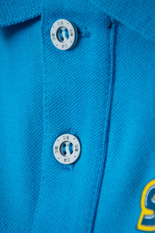 Card slide image -  CAMISETA TIPO POLO DE SONIC AZUL CON BOTONES PARA NIÑO