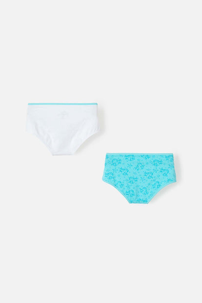 PACK X2 PANTIES DE LA SIRENITA AZUL Y BLANCO PARA NIÑA