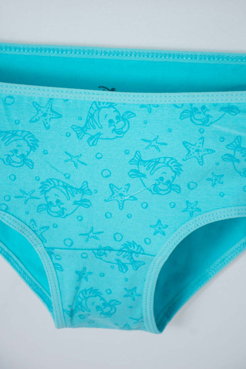 PACK X2 PANTIES DE LA SIRENITA AZUL Y BLANCO PARA NIÑA