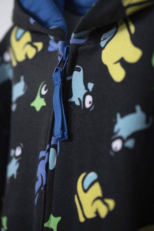 BUZO DE AMONG US CON CAPUCHA NEGRO PARA TEEN NIÑO