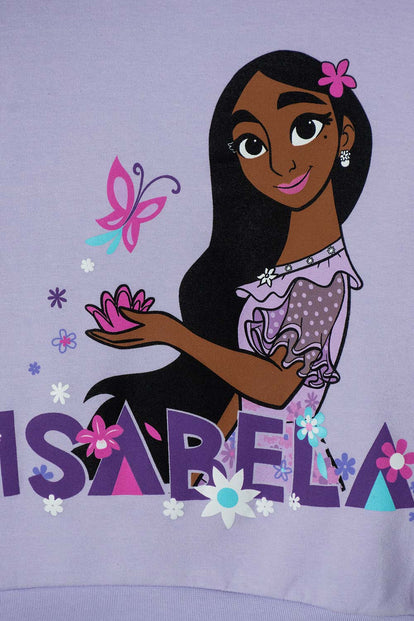 BUZO DE ENCANTO CUELLO REDONDO LILA PARA NIÑA