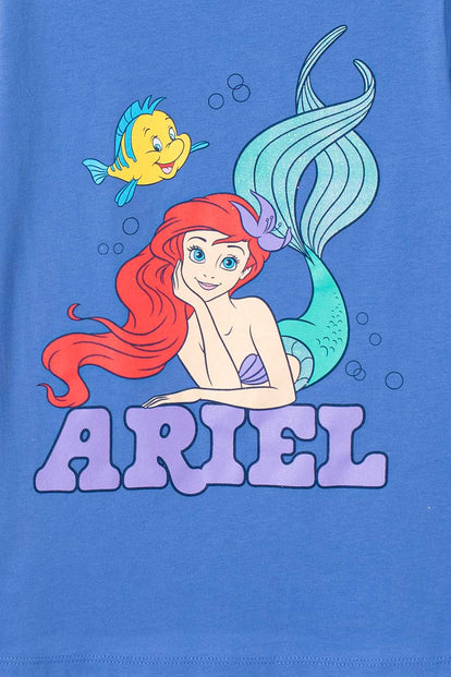 CAMISETA DE LA SIRENITA MANGA CORTA MORADA PARA NIÑA
