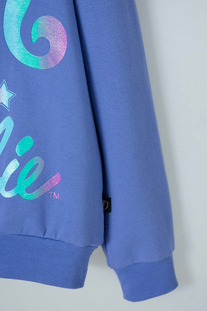 BUZO DE BARBIE CERRADO MORADO PARA NIÑA