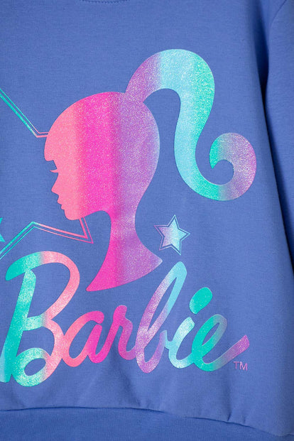 BUZO DE BARBIE CERRADO MORADO PARA NIÑA