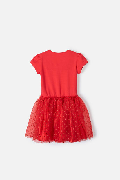 VESTIDO DE MINNIE MOUSE CON FALDA DE TUTÚ  ROJO PARA NIÑA