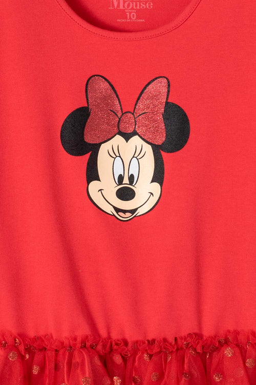 Card slide image -  VESTIDO DE MINNIE MOUSE CON FALDA DE TUTÚ  ROJO PARA NIÑA