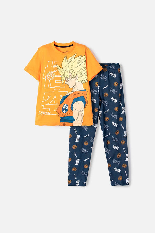 Card slide image -  PIJAMA DE DRAGON BALL DE PANTALÓN LARGO NARANJA Y AZUL PARA NIÑO