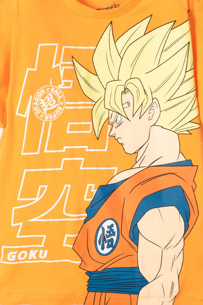 PIJAMA DE DRAGON BALL DE PANTALÓN LARGO NARANJA Y AZUL PARA NIÑO