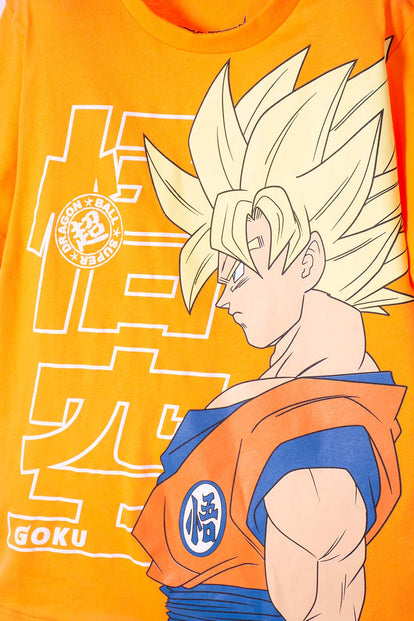  PIJAMA DE DRAGON BALL DE PANTALÓN LARGO NARANJA Y AZUL PARA NIÑO