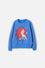 BUZO DE LA SIRENITA CUELLO REDONDO AZUL  PARA NIÑA