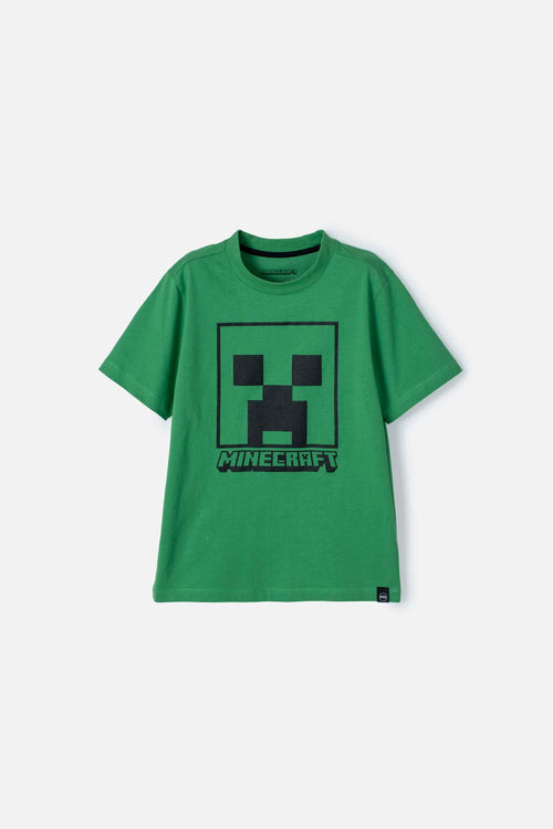 Card slide image -  CAMISETA DE MINECRAFT VERDE MANGA CORTA PARA NIÑO