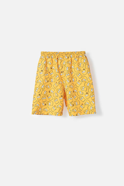 PANTALONETA DE BAÑO BART SIMPSON CON CINTURA ELÁSTICA AMARILLA PARA NIÑO