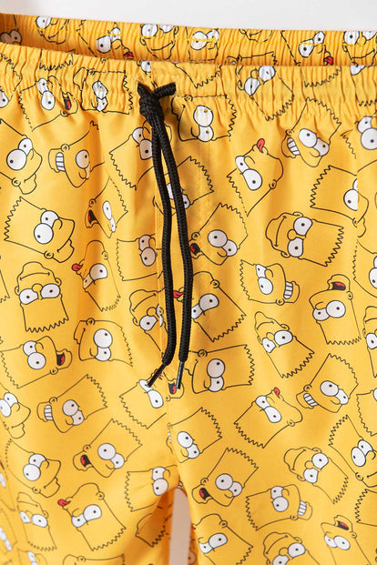PANTALONETA DE BAÑO BART SIMPSON CON CINTURA ELÁSTICA AMARILLA PARA NIÑO