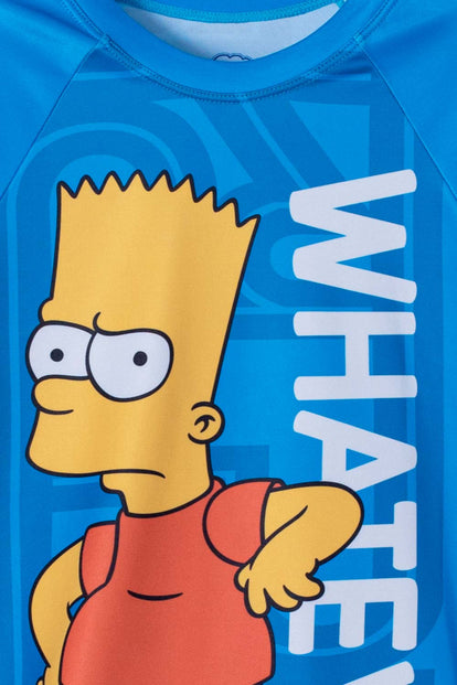 CAMISETA DE BAÑO BART SIMPSON MANGA LARGA AZUL PARA NIÑO