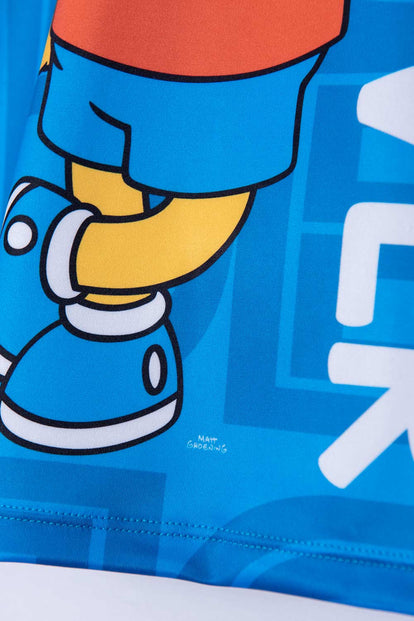 CAMISETA DE BAÑO BART SIMPSON MANGA LARGA AZUL PARA NIÑO