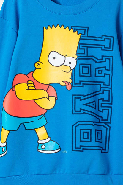 BUZO DE BART SIMPSON CERRADO AZUL PARA NIÑO