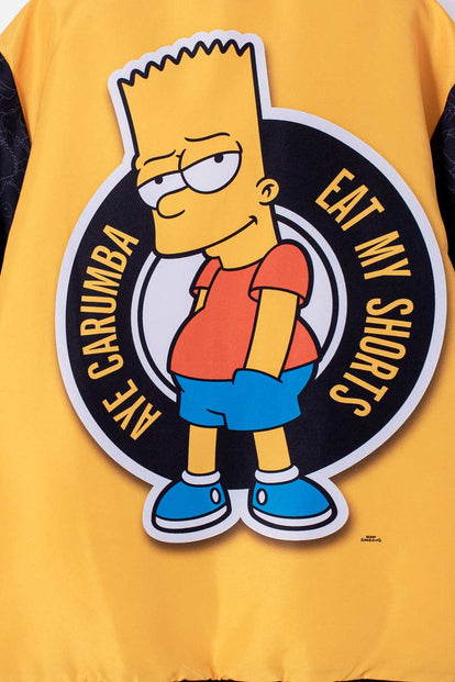 CHAQUETA DE BART SIMPSON CON CIERRE AMARILLA Y NEGRA PARA NIÑO