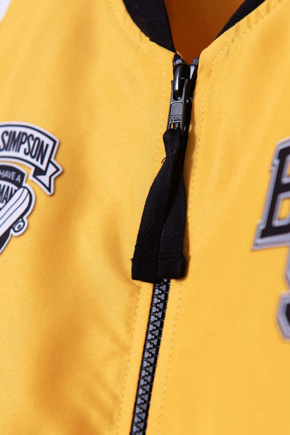 CHAQUETA DE BART SIMPSON CON CIERRE AMARILLA Y NEGRA PARA NIÑO