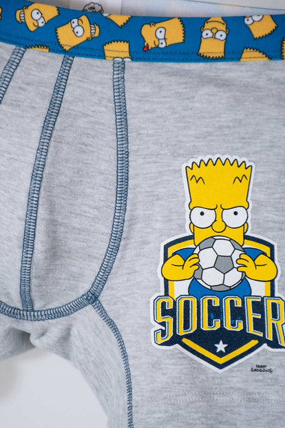 PACK X2 BOXER DE LOS SIMPSON GRIS Y AZUL PARA NIÑO