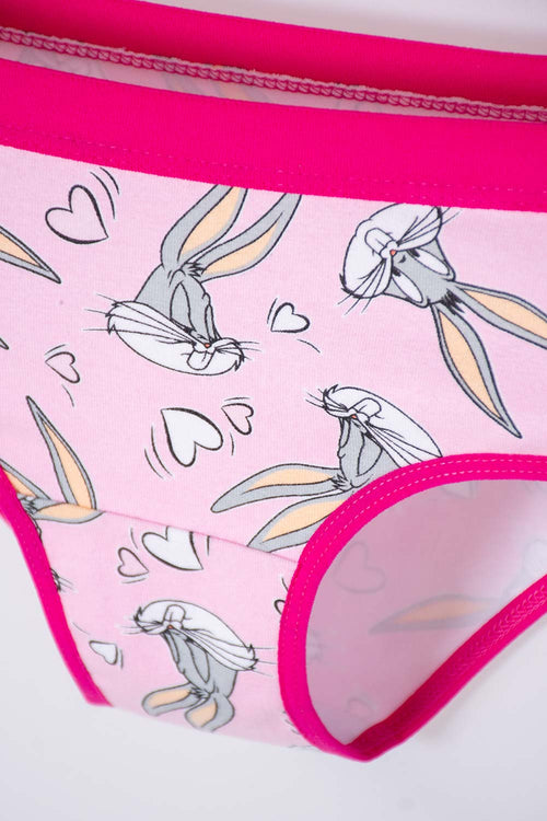 PACK X2 PANTIES DE LOS LOONEY TUNES GRIS/ROSADA PARA NIÑA