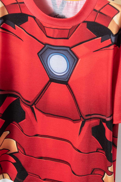 PIJAMA DE IRON MAN ROJA DE PANTALÓN LARGO PARA NIÑO