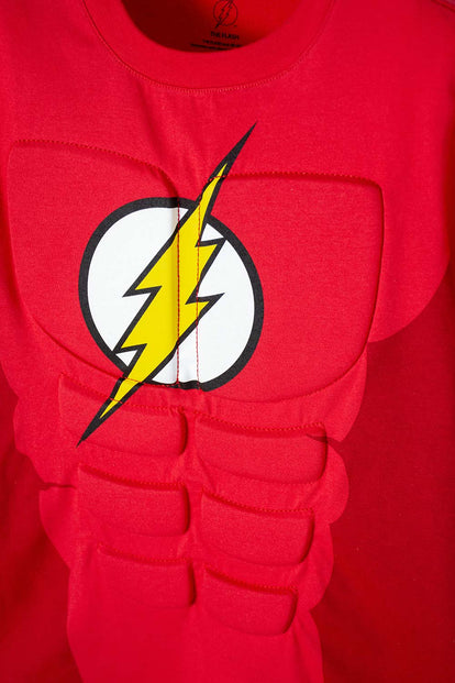 CAMISETA DE FLASH ROJA MANGA CORTA PARA NIÑO