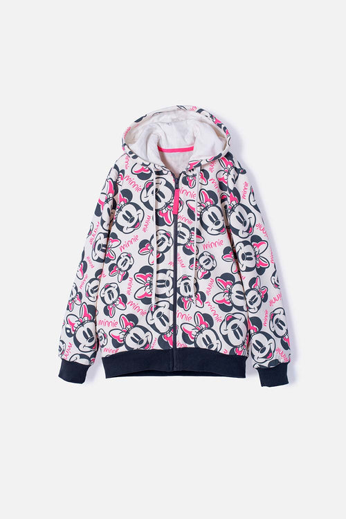 BUZO DE MINNIE MOUSE CON CAPUCHA MULTICOLOR PARA NIÑA