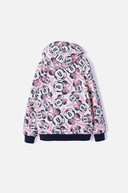 BUZO DE MINNIE MOUSE CON CAPUCHA MULTICOLOR PARA NIÑA
