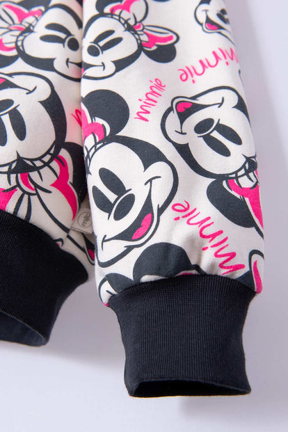 BUZO DE MINNIE MOUSE CON CAPUCHA MULTICOLOR PARA NIÑA