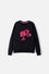 BUZO DE BARBIE CUELLO REDONDO NEGRO PARA NIÑA