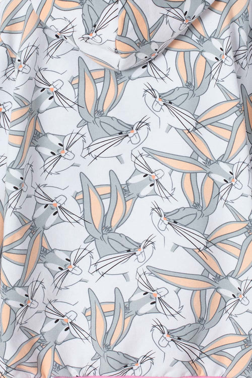 BUZO DE LOONEY TUNES CON CIERRE GRIS Y ROSADO PARA NIÑA