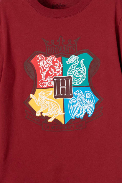 CAMISETA DE HARRY POTTER VINOTINTO MANGA CORTA PARA NIÑO