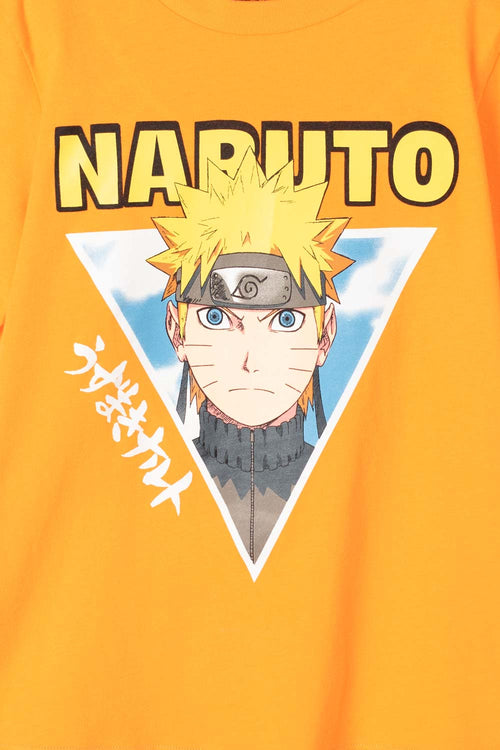 PIJAMA DE NARUTO NARANJA Y NEGRA DE PANTALÓN CORTO PARA JUNIOR NIÑO